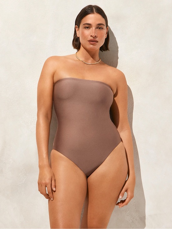 J. Crew Other - J. Crew Strapless One-Piece Swimsuit in Taupe Brown